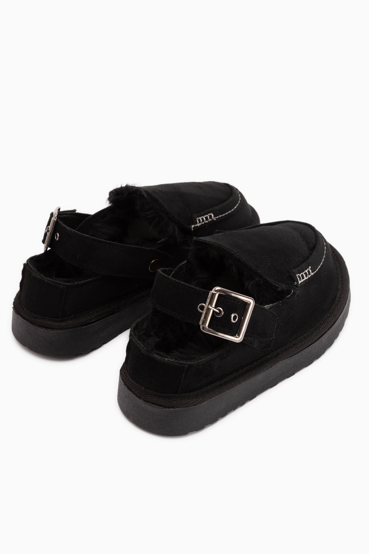 Cathy Black Suede Fur Women’s Slippers