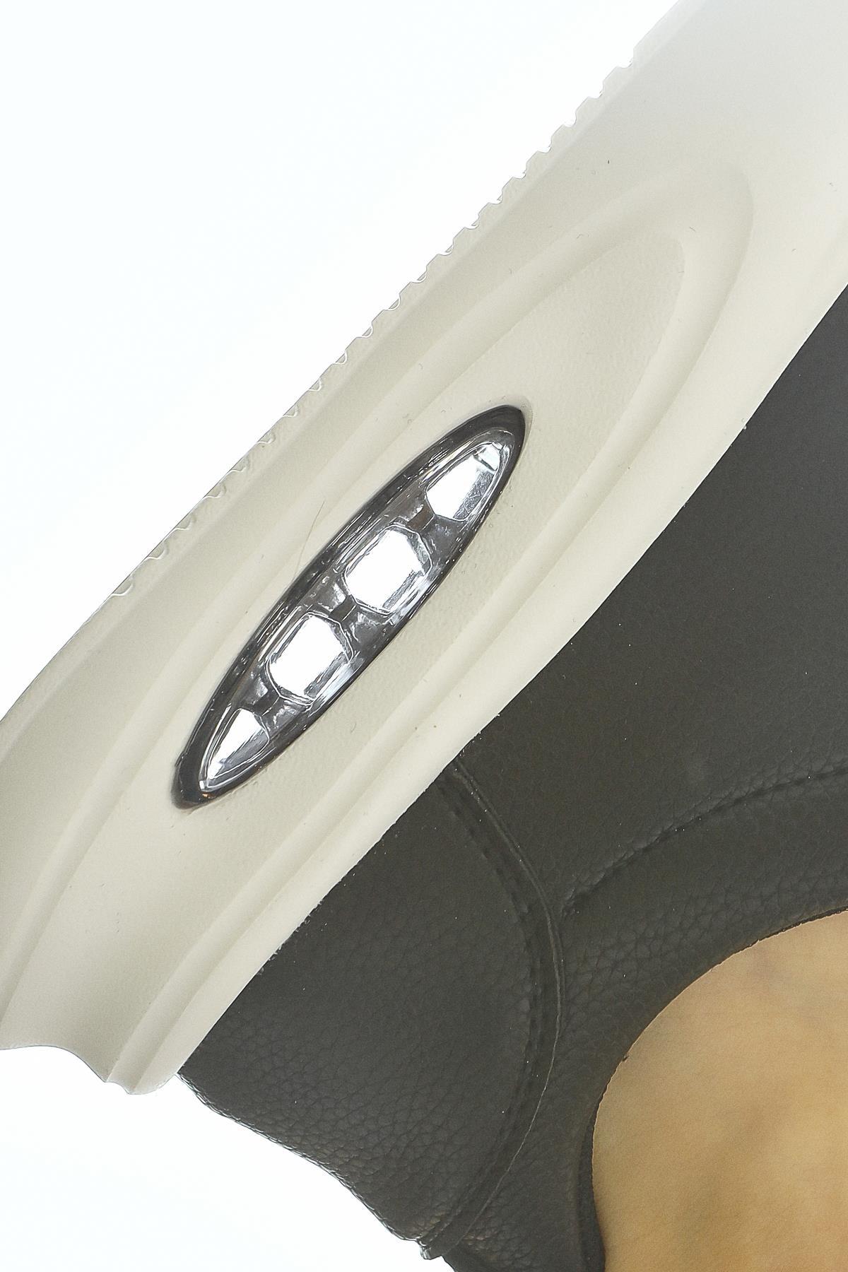 Loura Black Leather Patterned Sneakers with Cool Sole