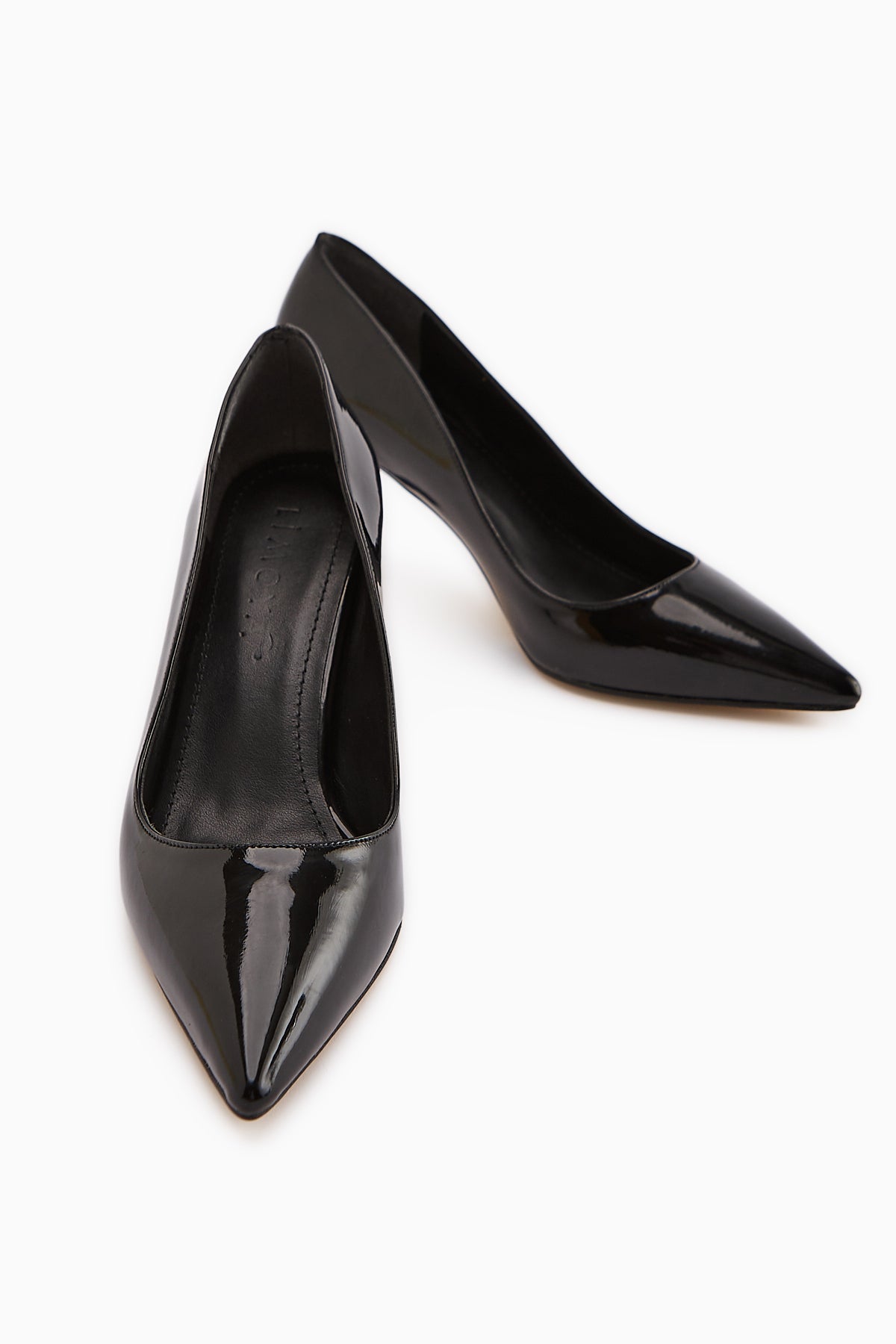 Dolly – Black Patent Vegan Material Stiletto Heeled Shoe (Women)