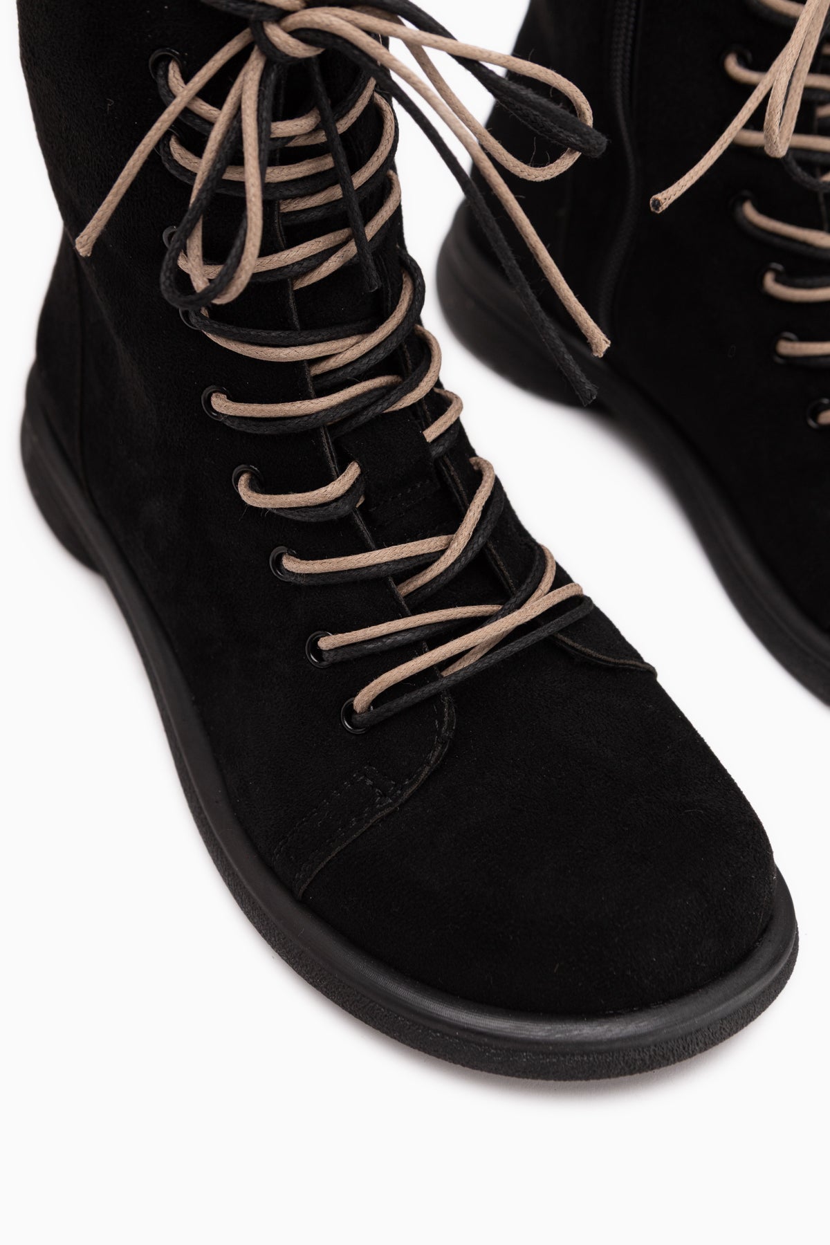 Florine Black Suede Double Laced Women’s Boots