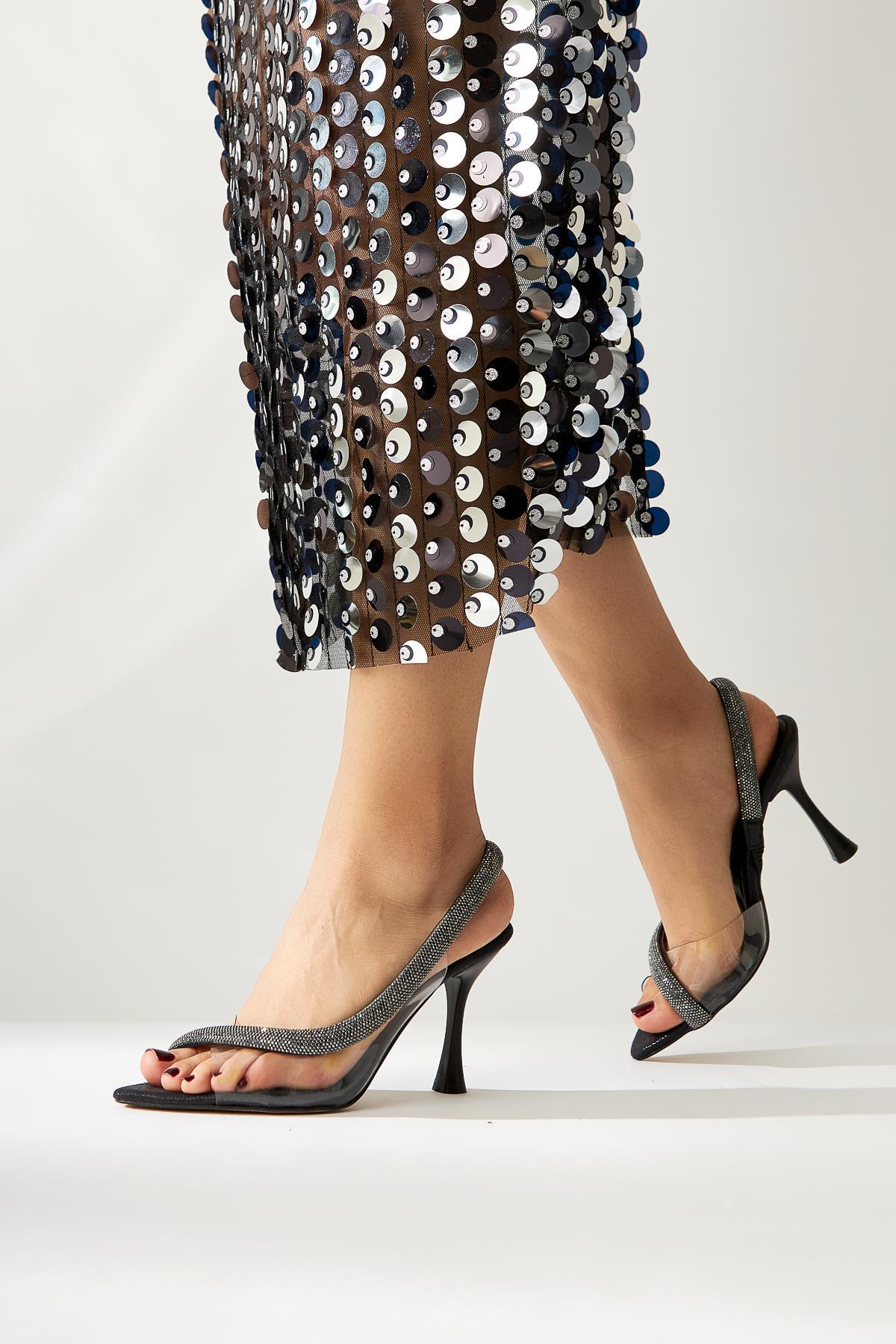 Agata Black Pointed Toe Asymmetric Embellished Rope Women's Dress Shoe