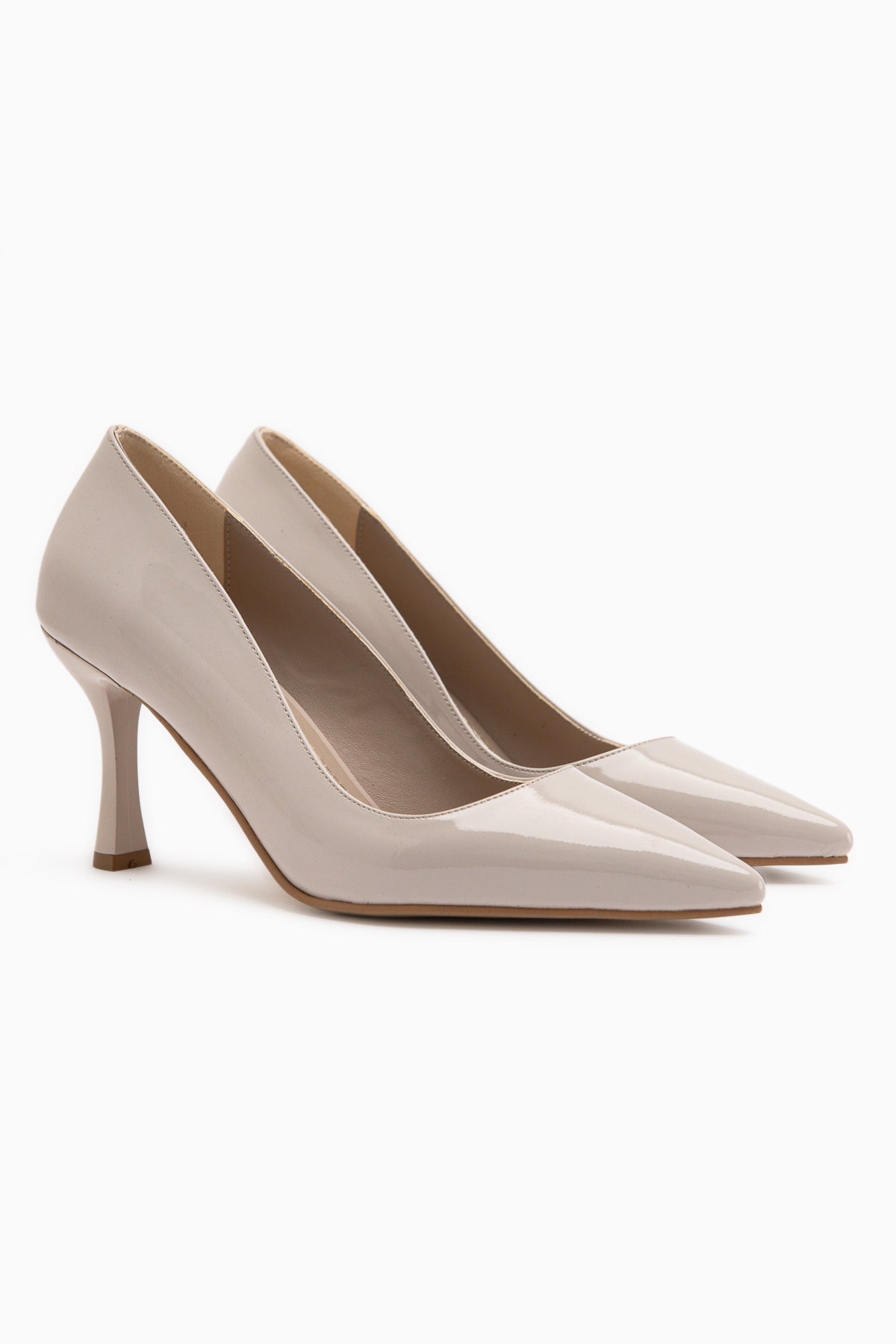 Dolly Beige Patent Stiletto Women’s Heeled Shoes
