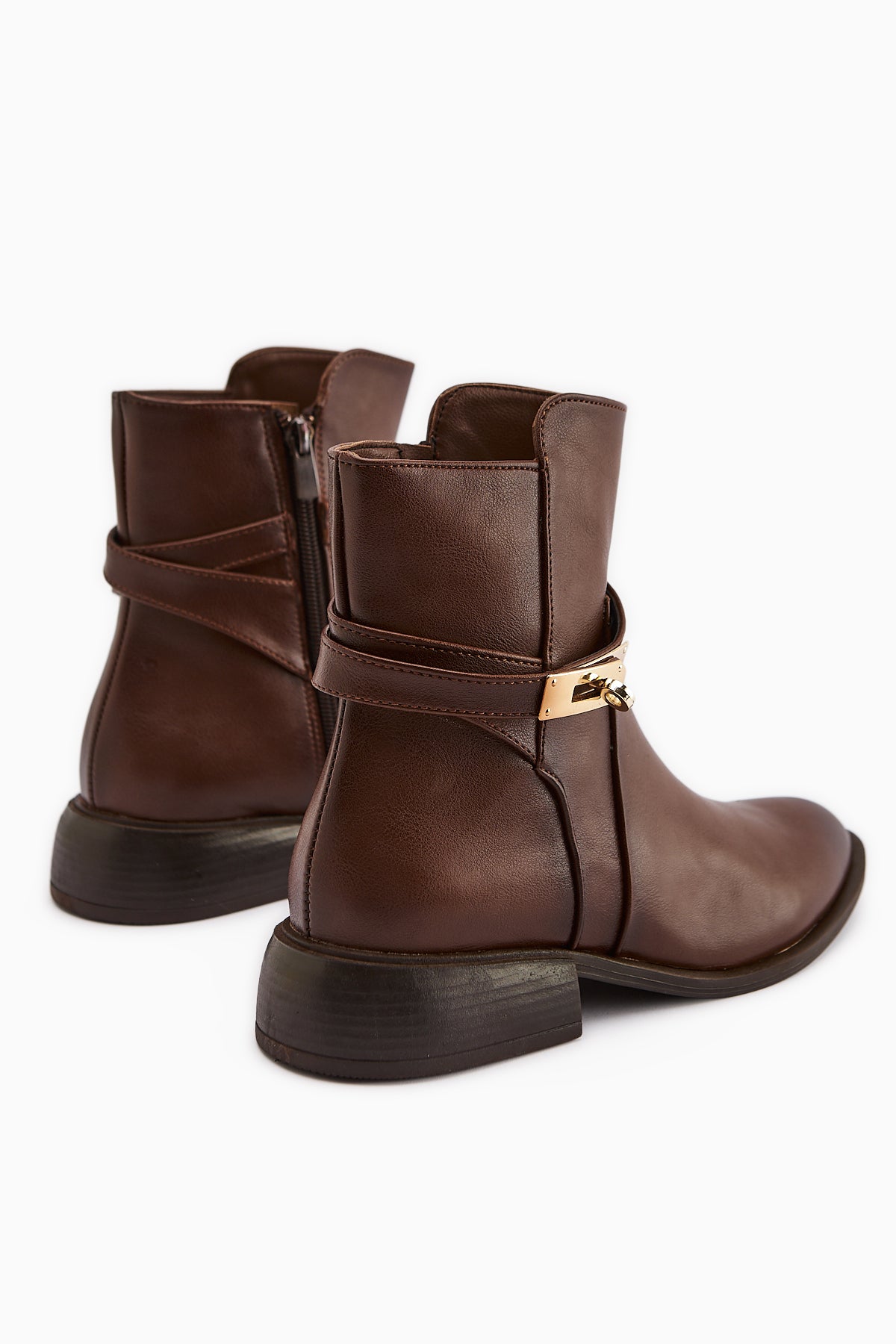 Tinna – Cognac Buckle-Detail Boot (Women)