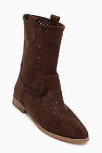 Winni Brown Low Heeled Summer Boots