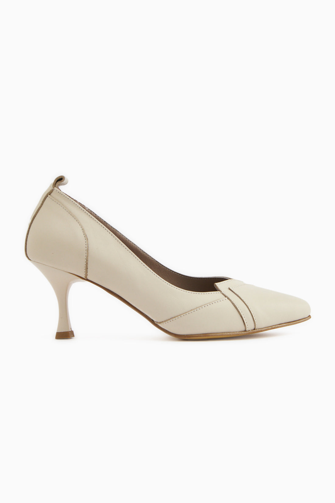Mirella Genuine Leather Beige Women’s Heeled Shoes