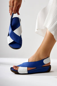 Margit – Royal Blue Cross-Strap Sandal (Women)