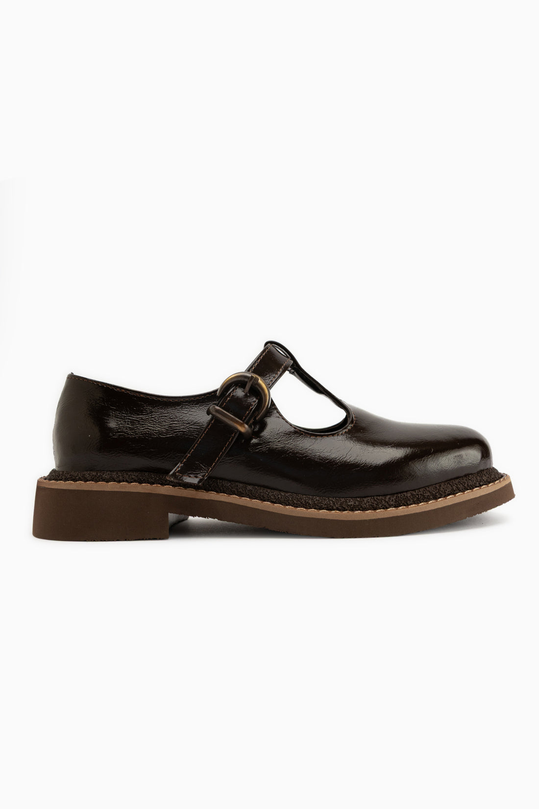 Naila Brown Buckled Strap Women’s Loafer Casual Shoes