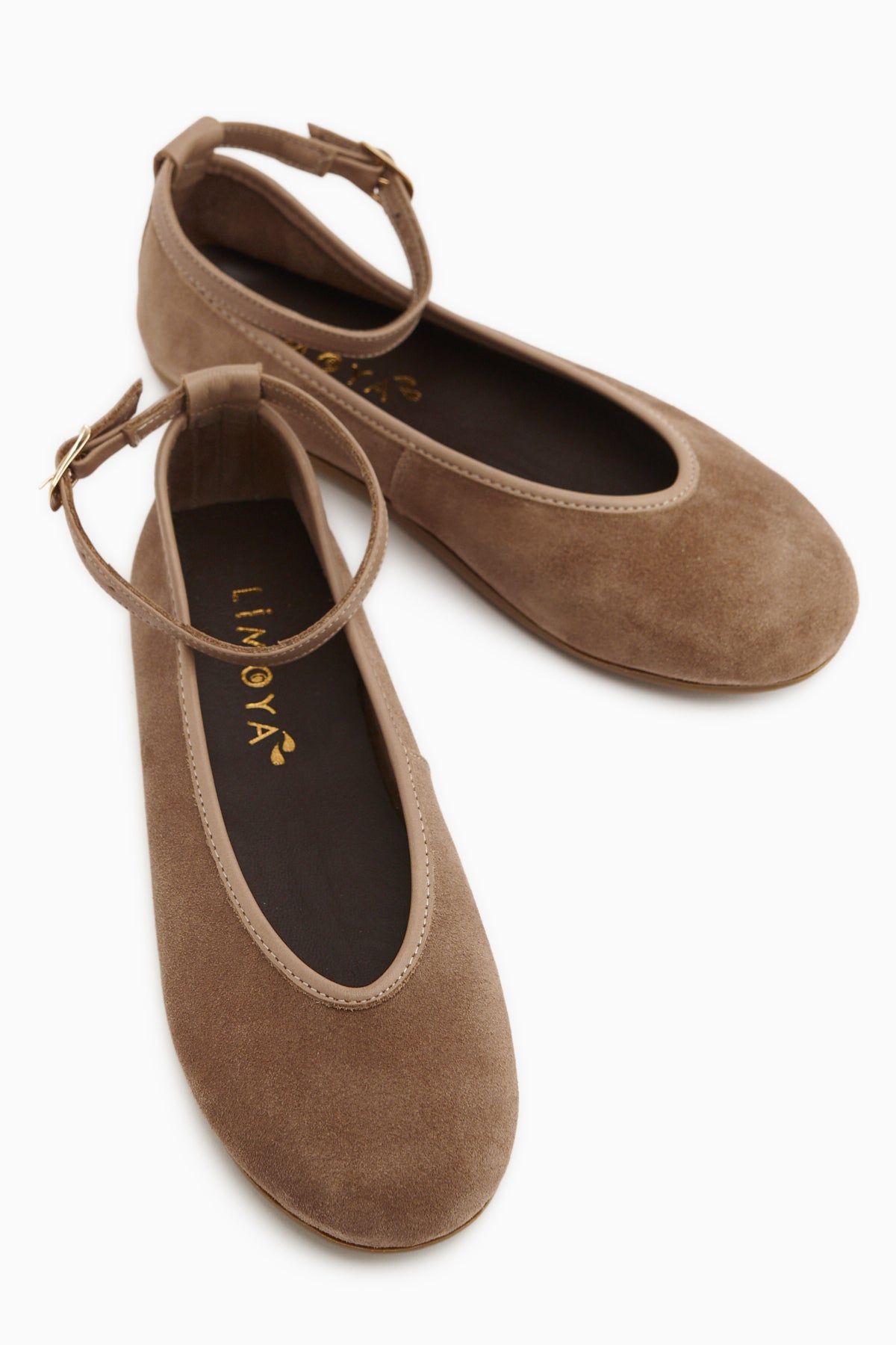 Genuine Leather Jenin Mink Suede Belted Women’s Ballet Flats