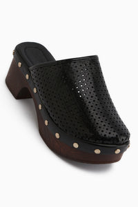 Dorita Black Platform Heeled Women’s Slippers