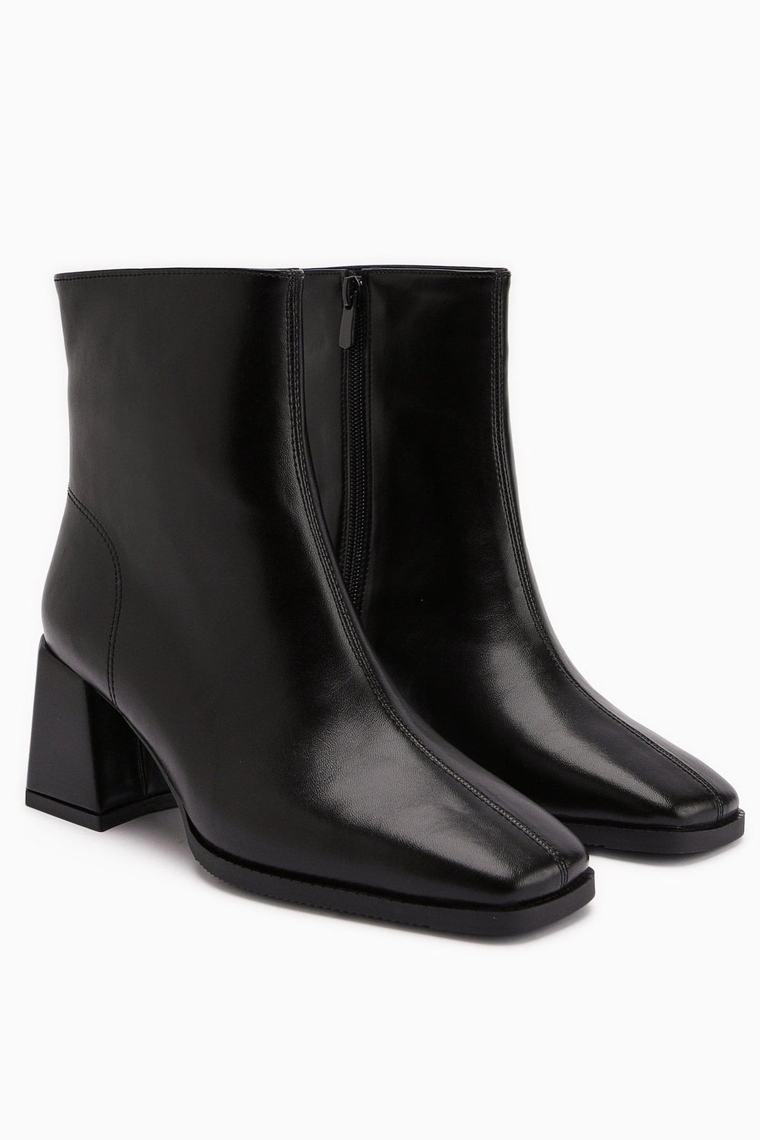 Margot Black Square-Toe High-Heeled Women's Boot