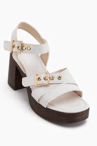 Laina White Platform Heeled Women’s Shoes