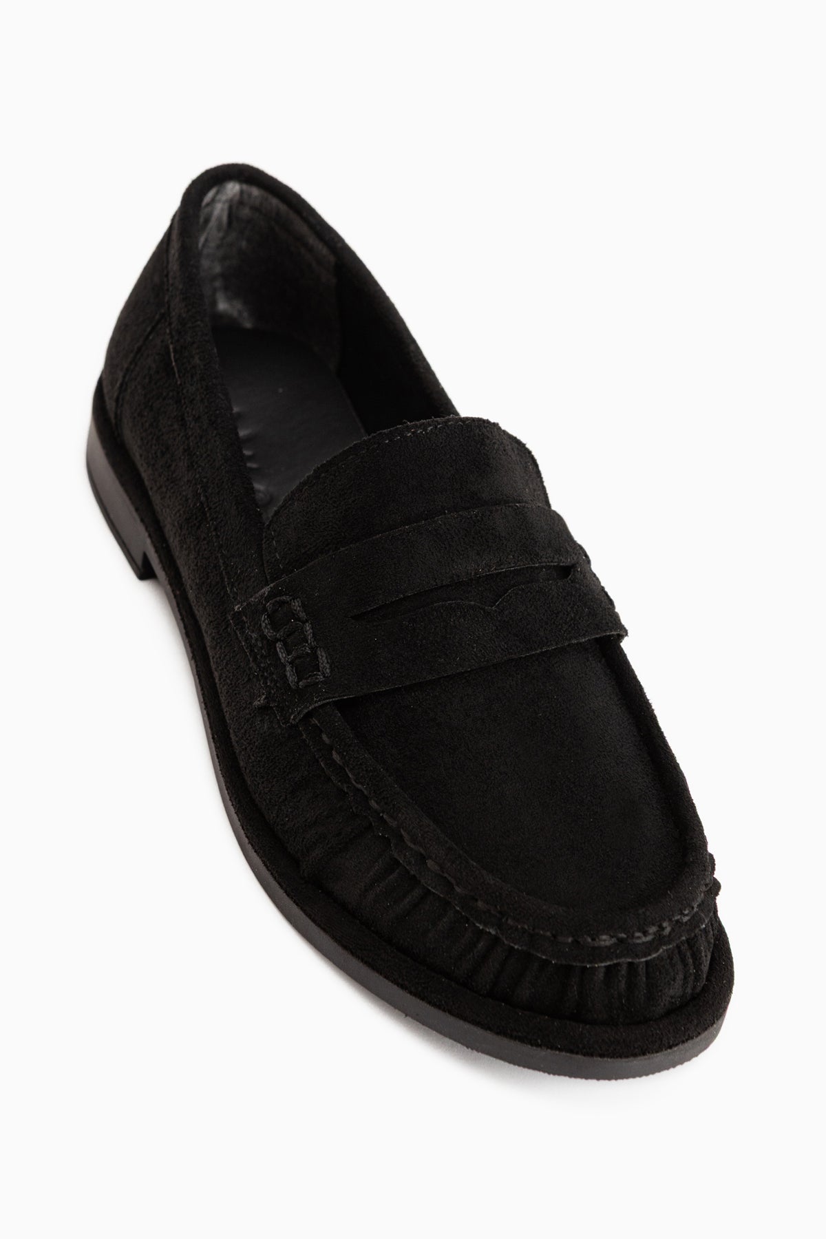 Carmel Black Suede Penny Loafer Women’s Shoes