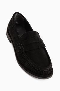 Carmel Black Suede Penny Loafer Women’s Shoes