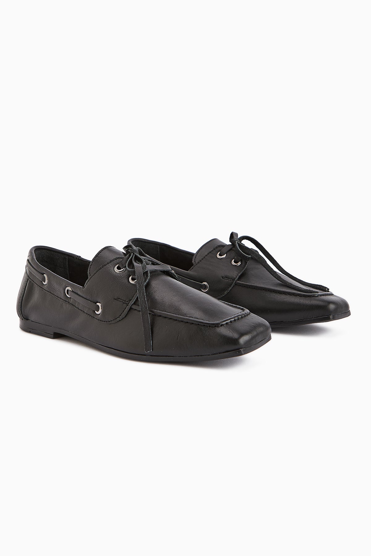 Arian – Genuine Leather Black Lace-Up Casual Loafer (Women)
