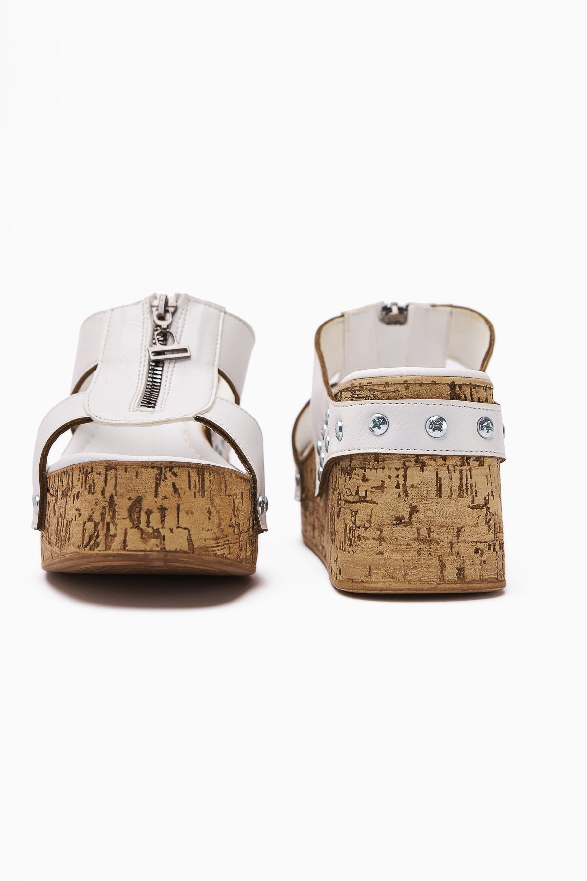 Goldis Women's White Slippers with Screw Detail