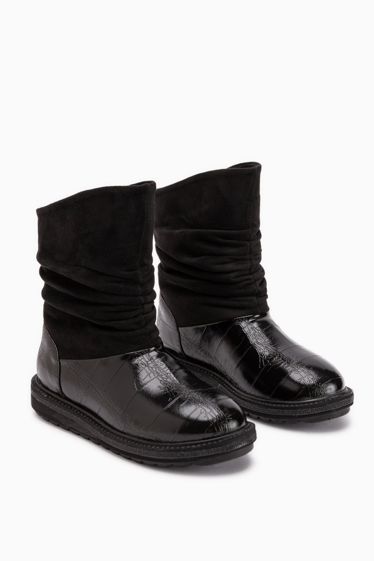 Farida Black Stone Detailed Women’s Boots