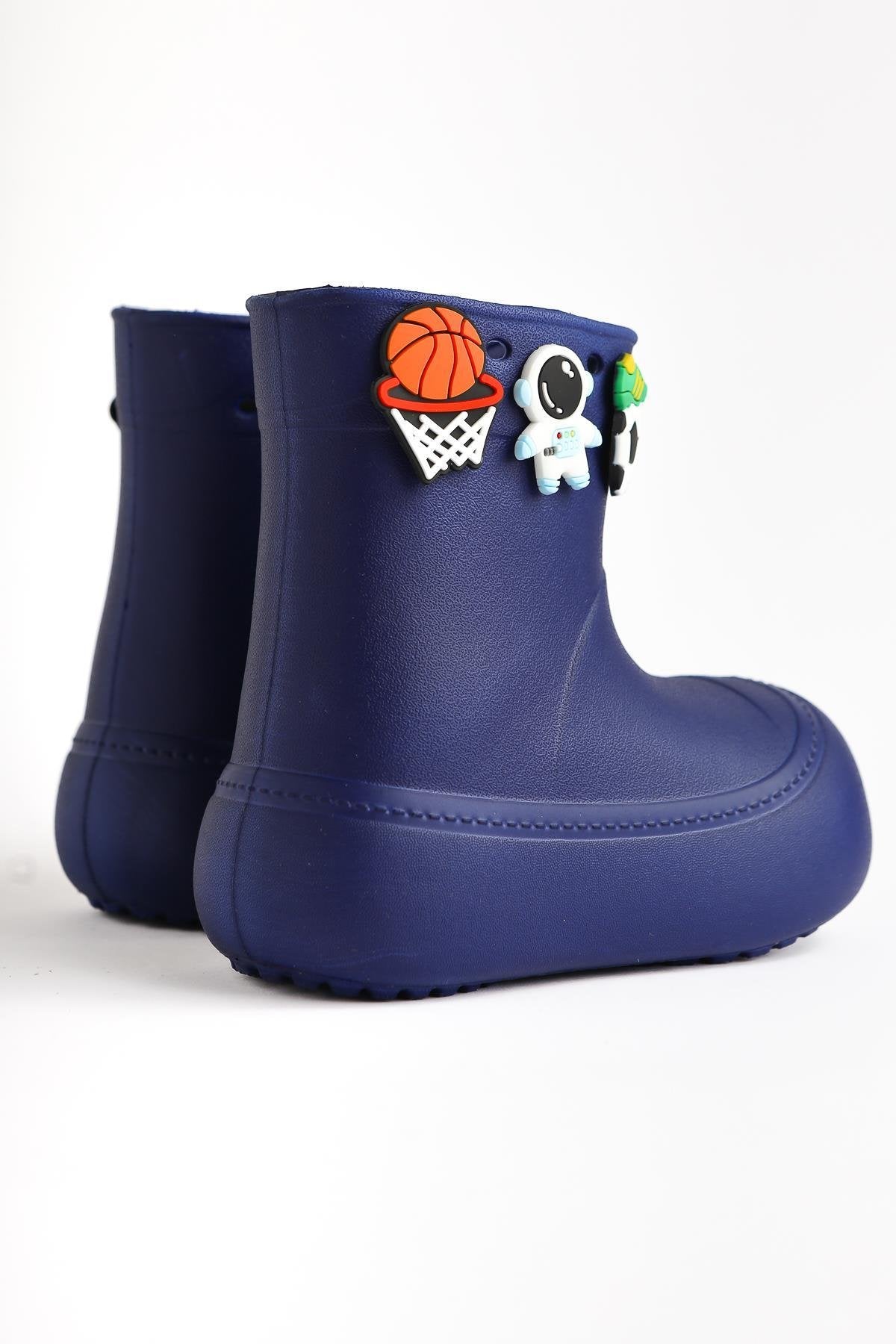 Chris Navy Pin Detail Waterproof Kids Boot
