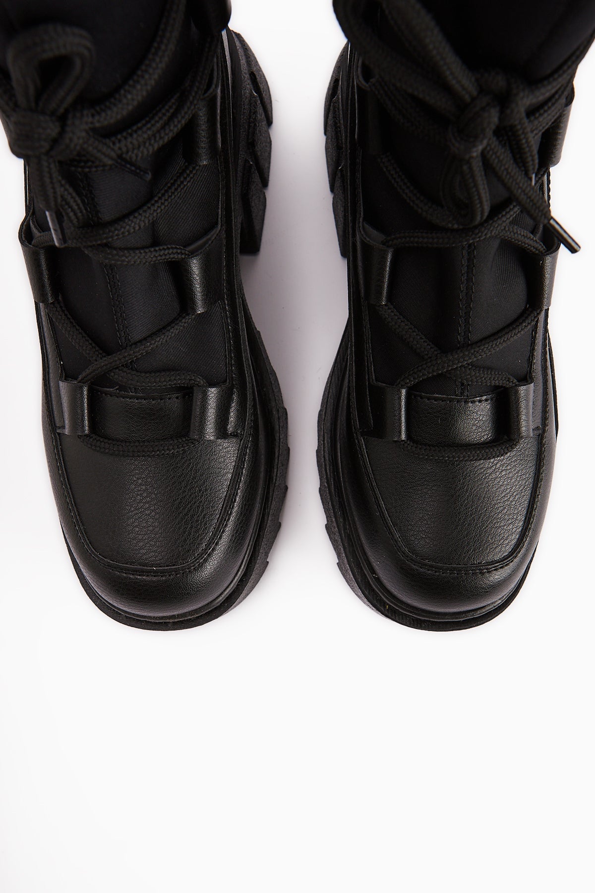 Casey Black Thick Soled Lace-up Women's Boot