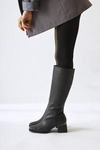 Miami Black Square Toe Boots