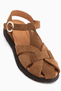 Henrika Genuine Leather Tan Suede Women’s Sandal