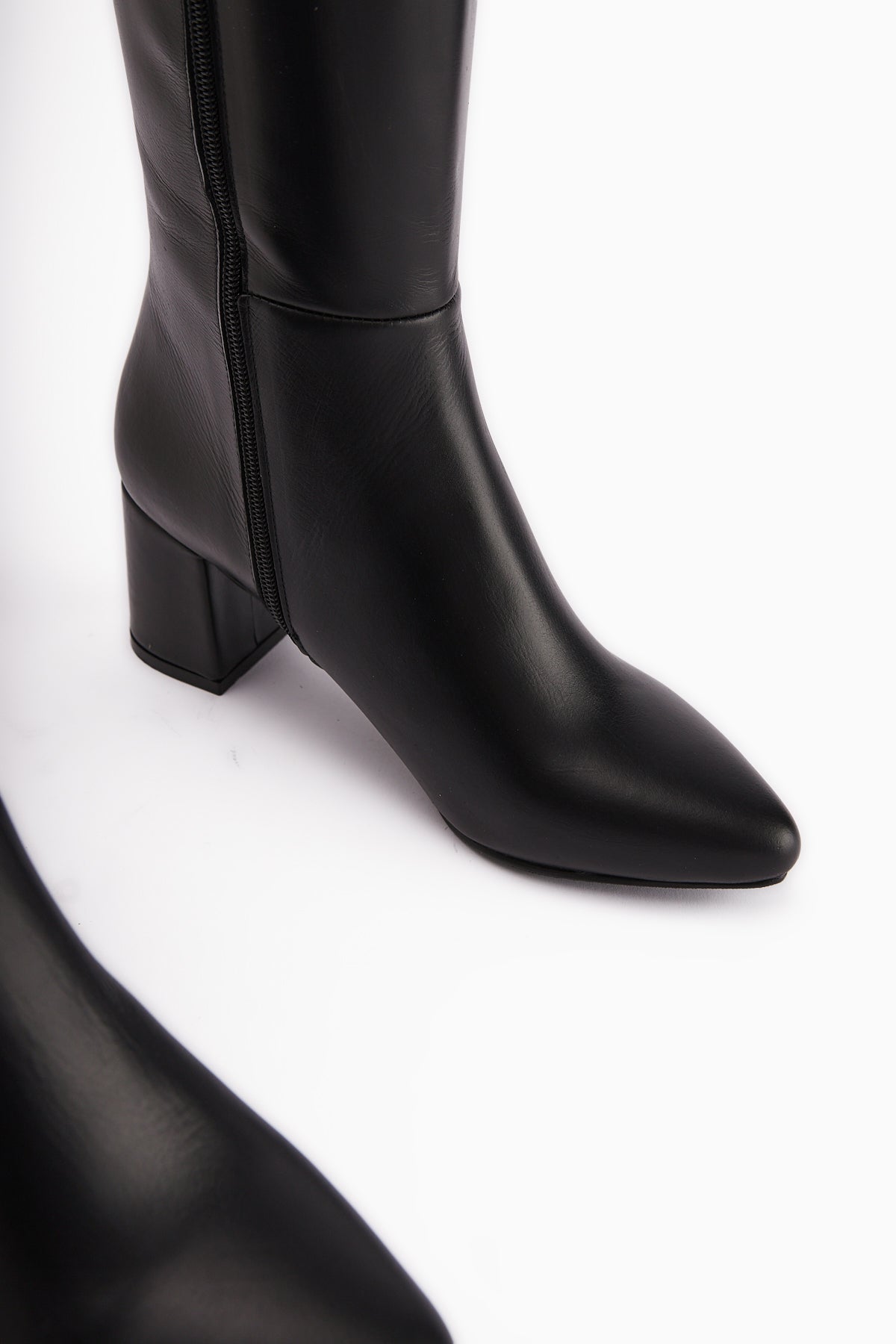 Velma Genuine Leather – Black Heeled Knee-High Boot (Women)