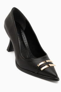 Daria Black Buckled Women’s Heeled Shoes