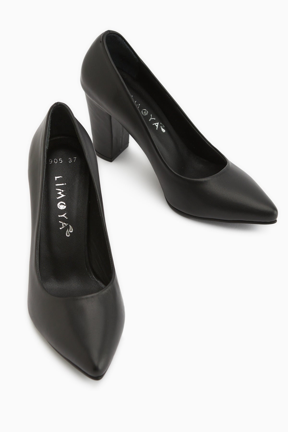 Emily Genuine Leather Black Thick Heeled Women’s Shoes