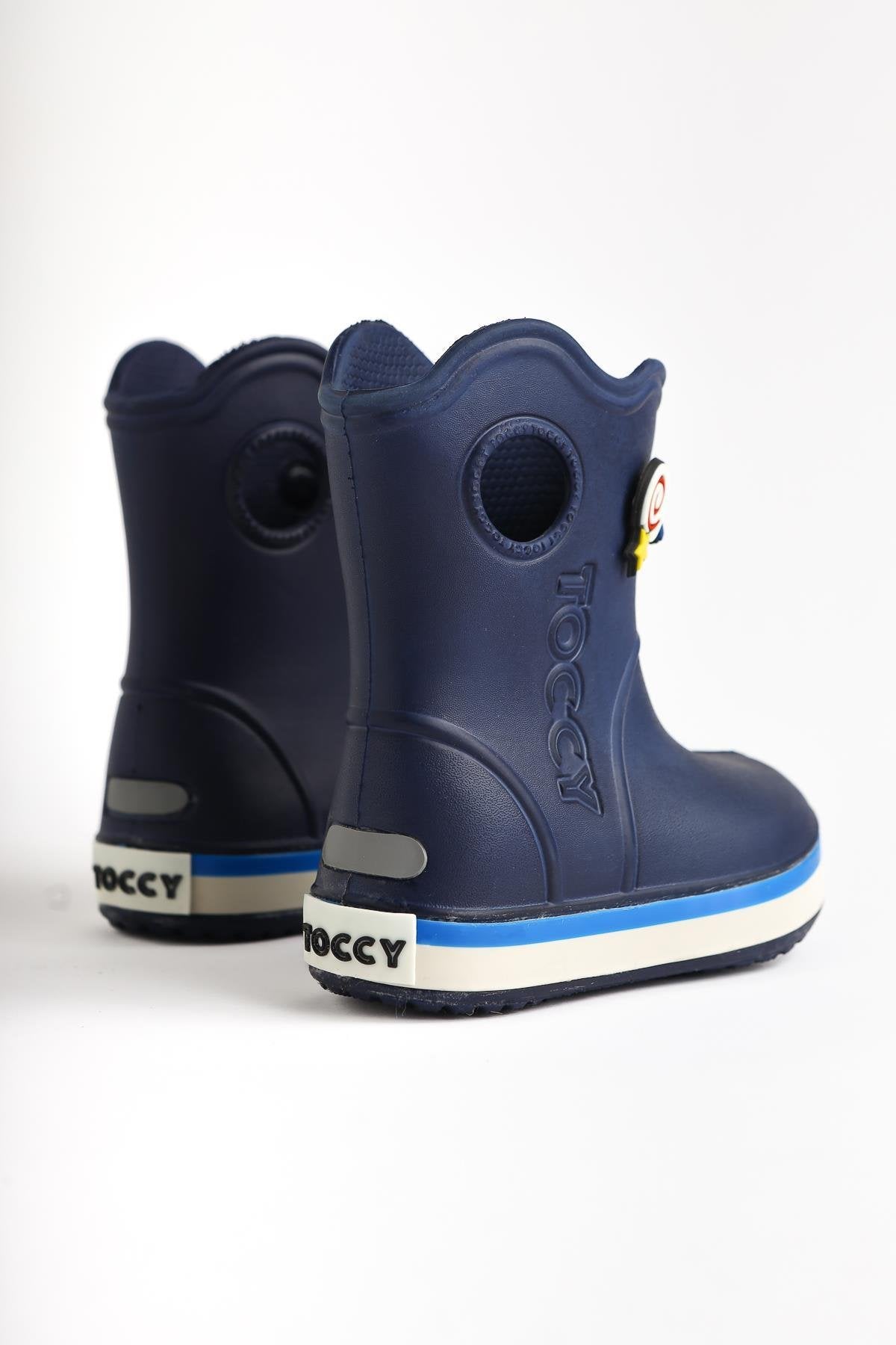 Christa Navy Pin Detail Waterproof Kids Boot