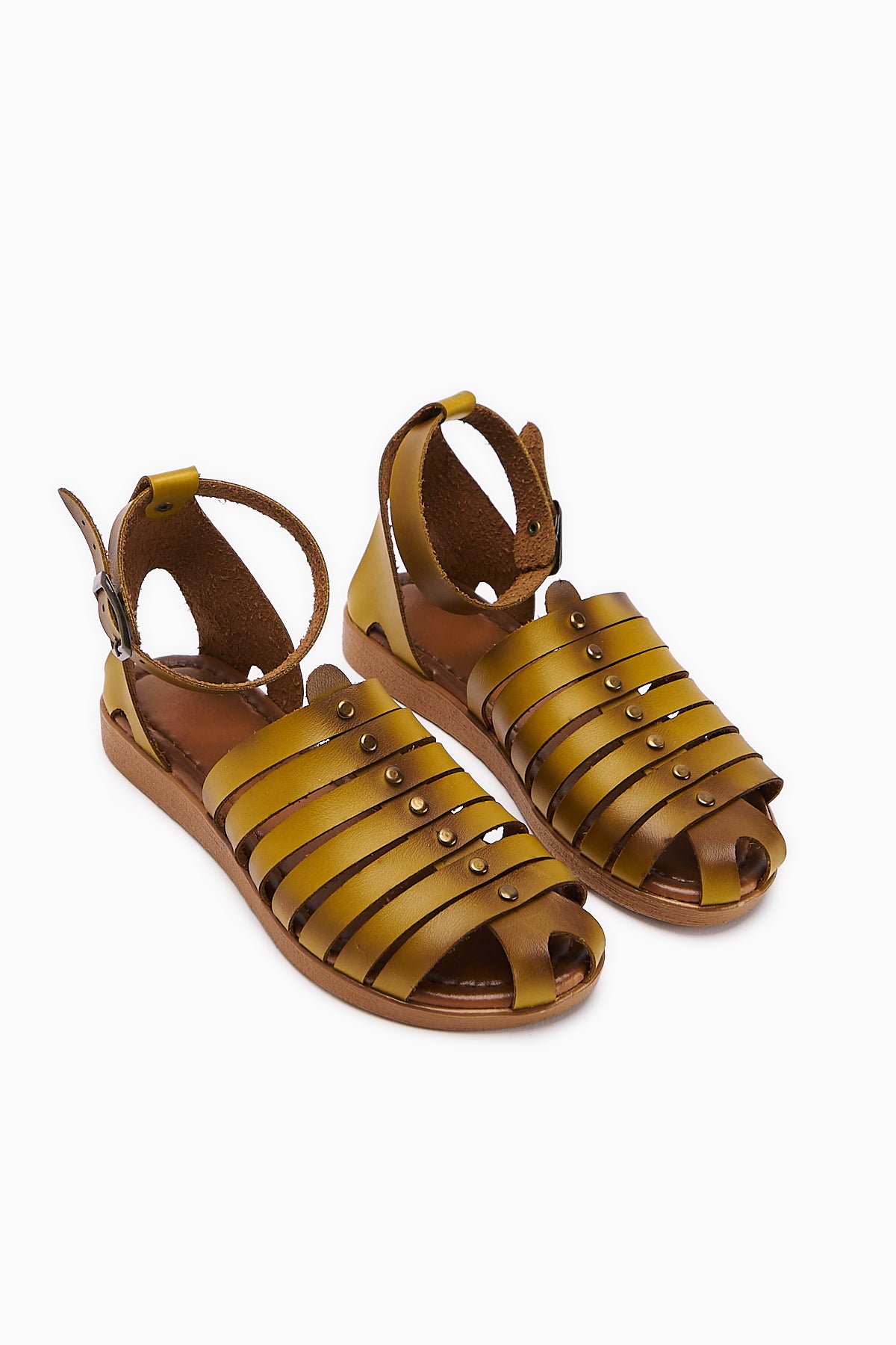 Genuine Leather Helen Mustard Closed Toe Bodrum Sandal