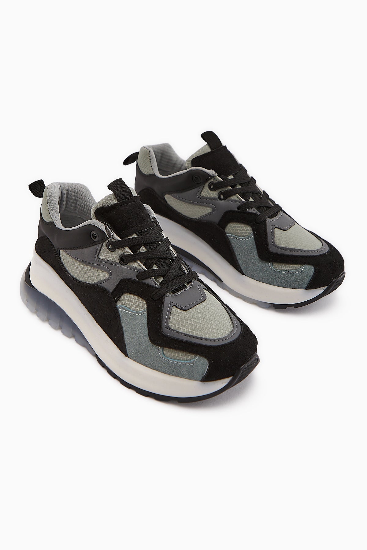 Klara Black Suede High-Soled Women's Sneakers