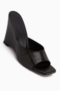 Lamis Black Wedge Women’s Slippers