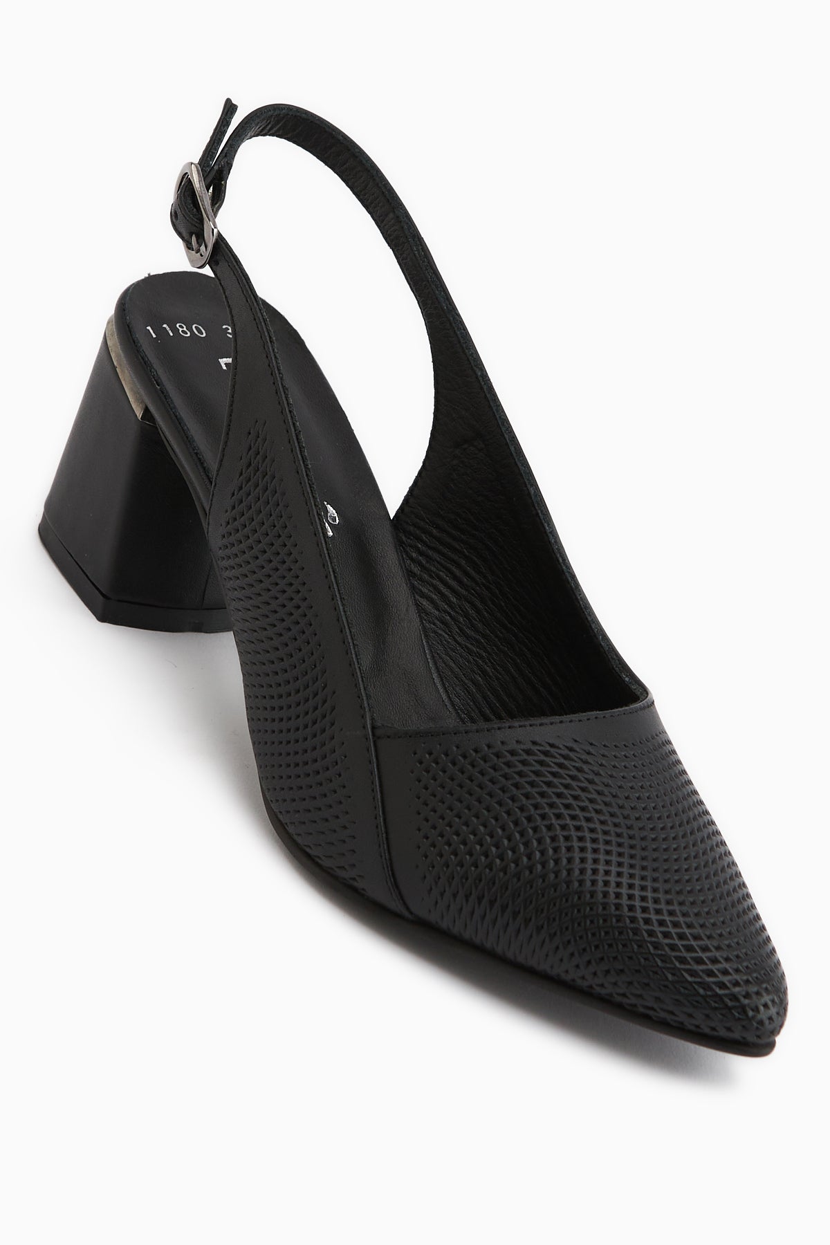 Donia Genuine Leather Black Heeled Women’s Sandal