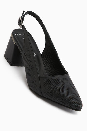 Donia Genuine Leather Black Heeled Women’s Sandal