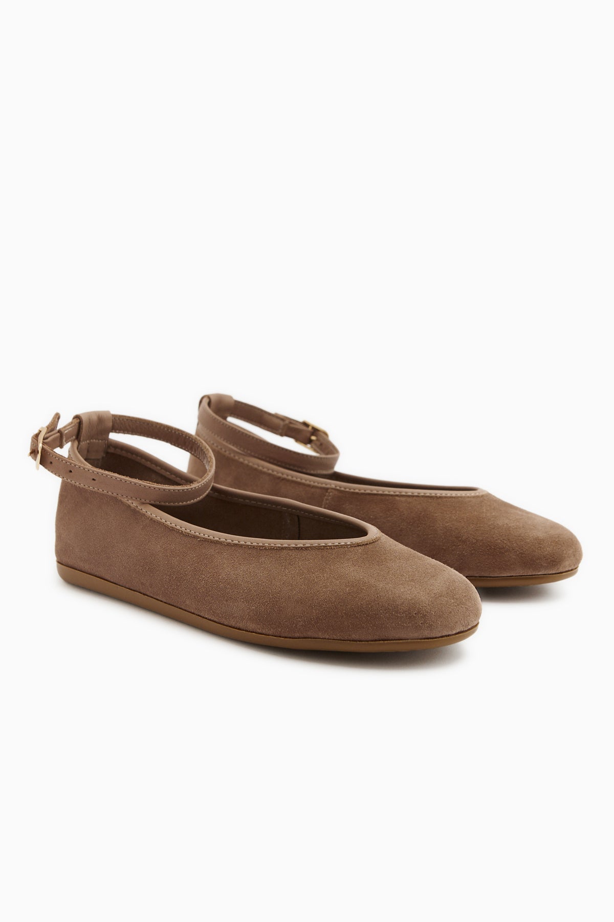 Genuine Leather Jenin Mink Suede Belted Women’s Ballet Flats