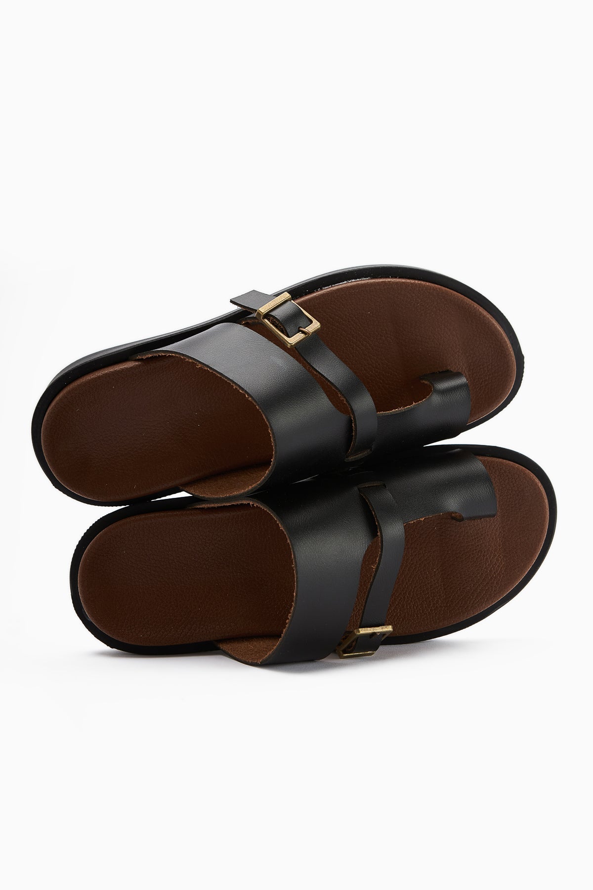 Enisa – Black Toe-Post Slide (Women)