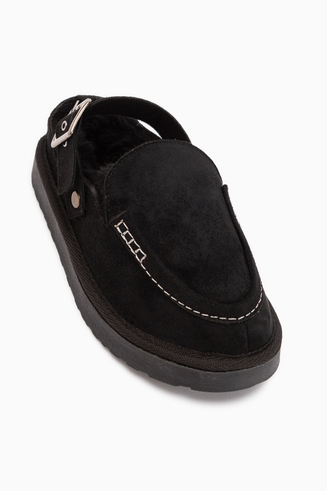 Cathy Black Suede Fur Women’s Slippers
