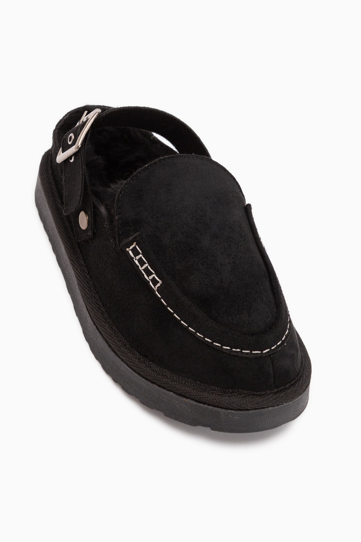 Cathy Black Suede Fur Women’s Slippers