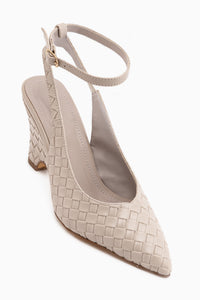 Paula Beige Ankle Strap Women’s Heeled Shoes