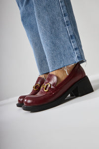 Berita – Burgundy Block Heel Shoe (Women)