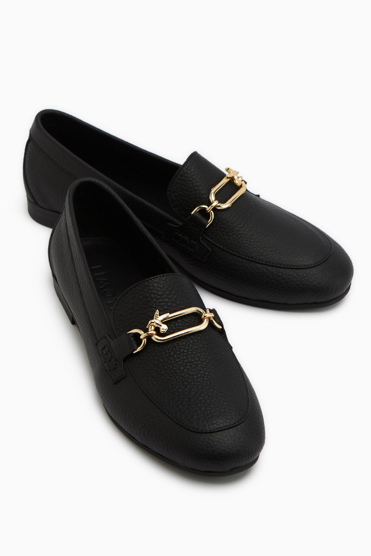 Alessa Genuine Leather Black Buckled Women’s Loafer Casual Moccasin Shoes