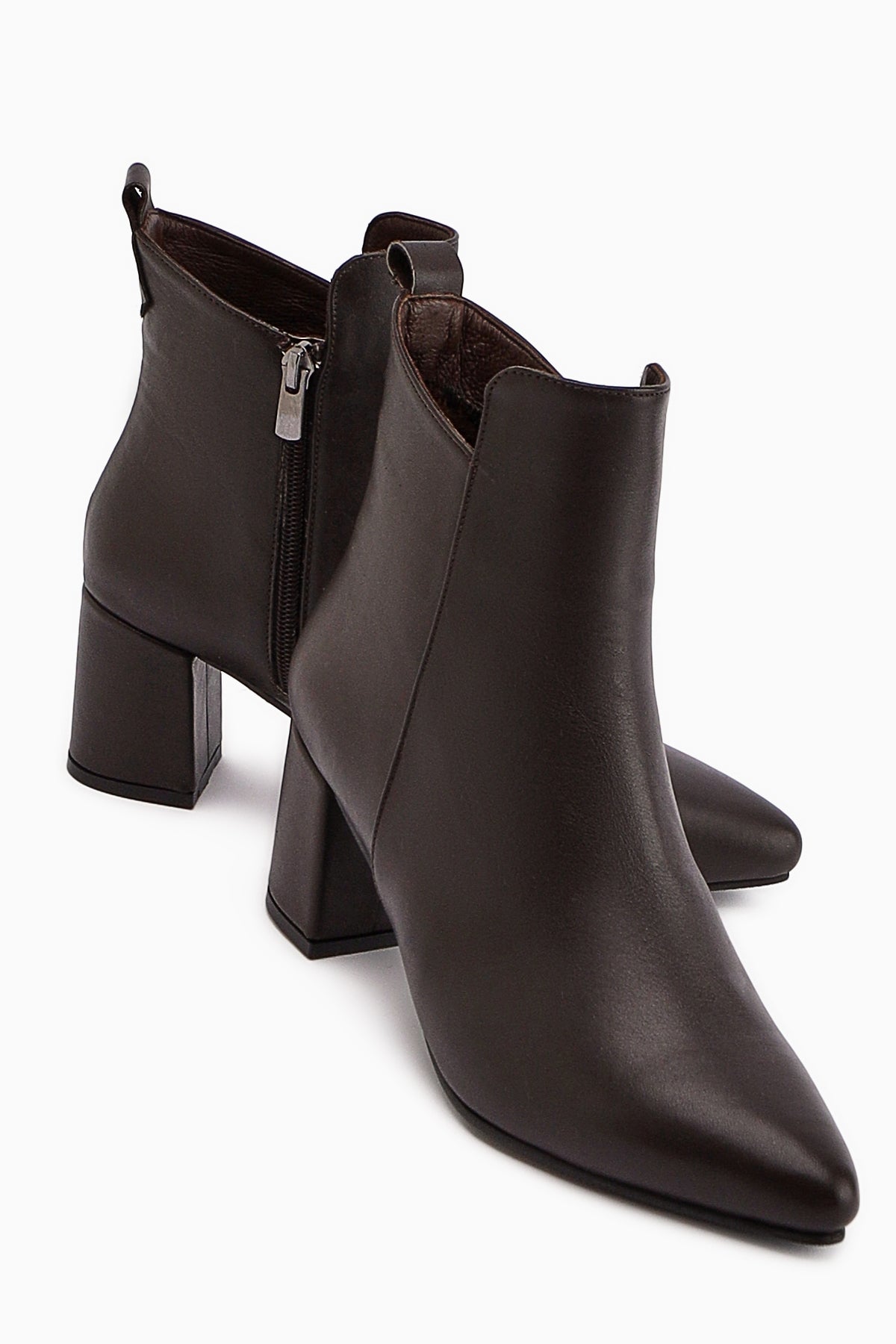 Julia Genuine Leather – Brown Heeled Boot (Women)