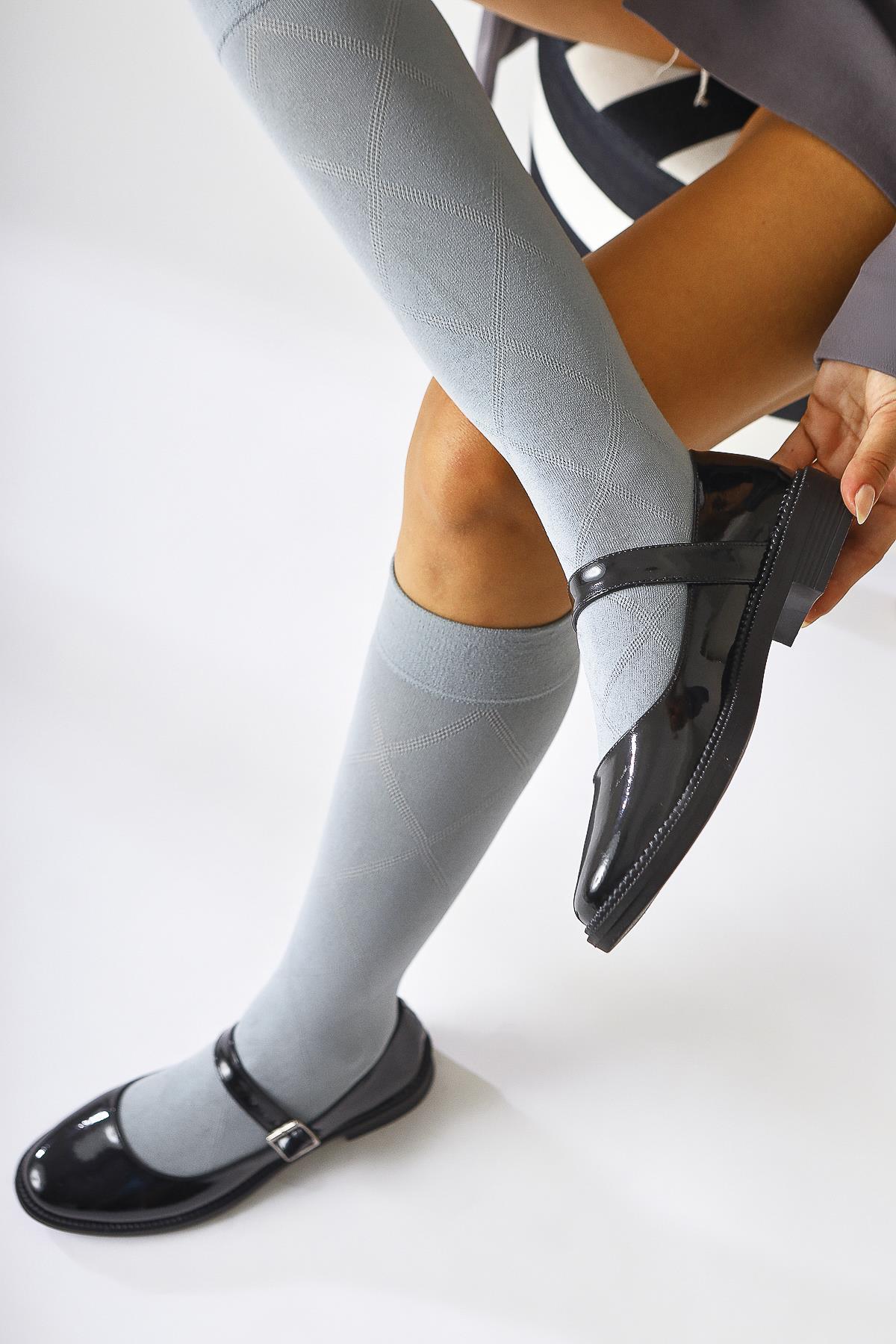 Vivy Black Patent Round Toe Single Strap Everyday Shoe