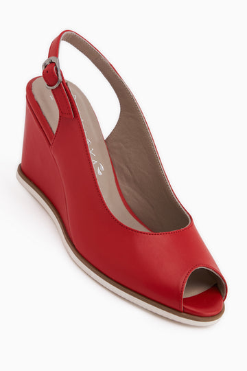 Marly Genuine Leather Red Wedge Women’s Sandal