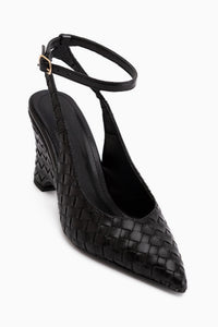 Paula Black Ankle Strap Women’s Heeled Shoes