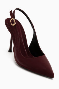 Lili Burgundy Thin Heeled Women’s Shoes