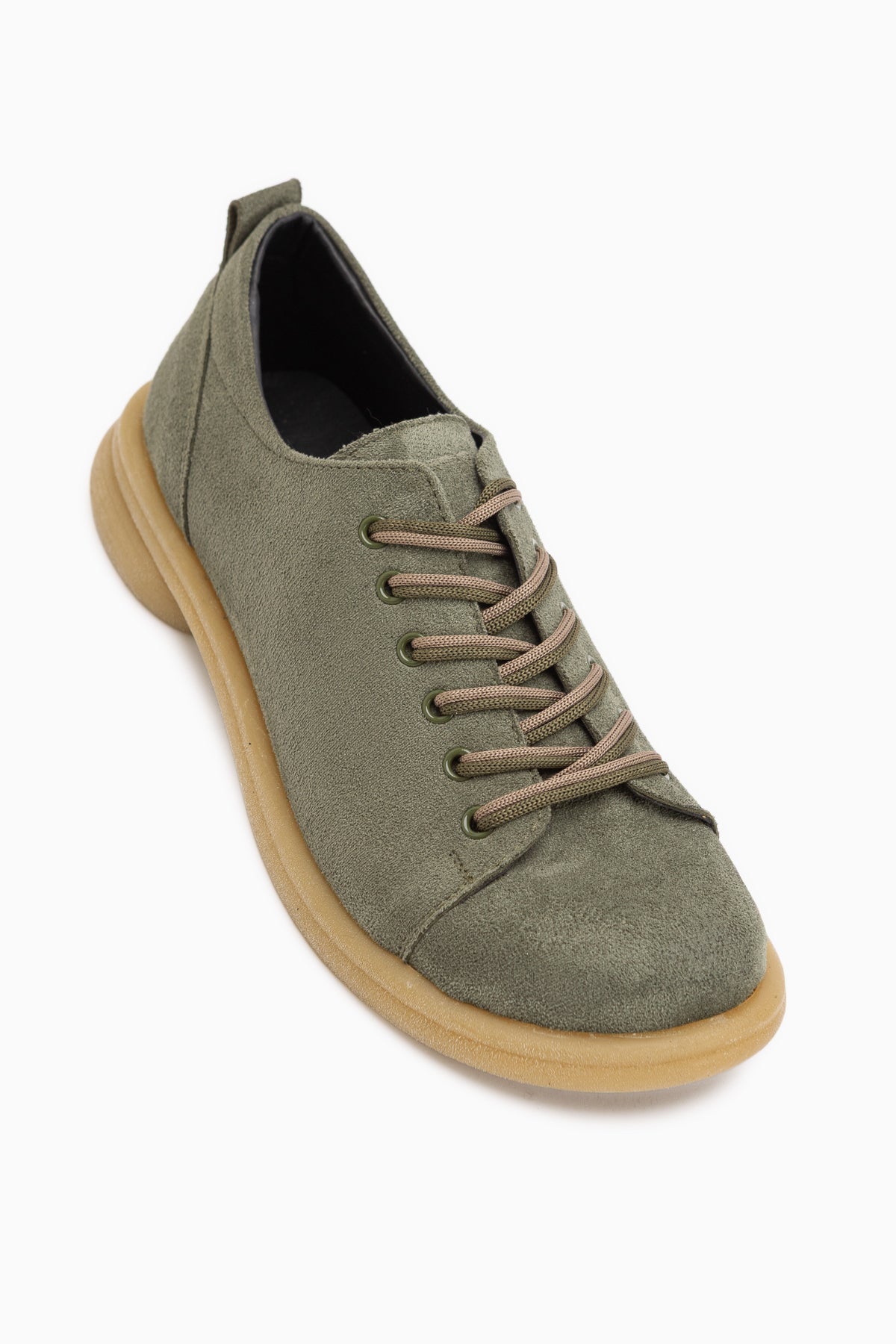 Estella Green Suede Lace-Up Casual Women’s Shoes