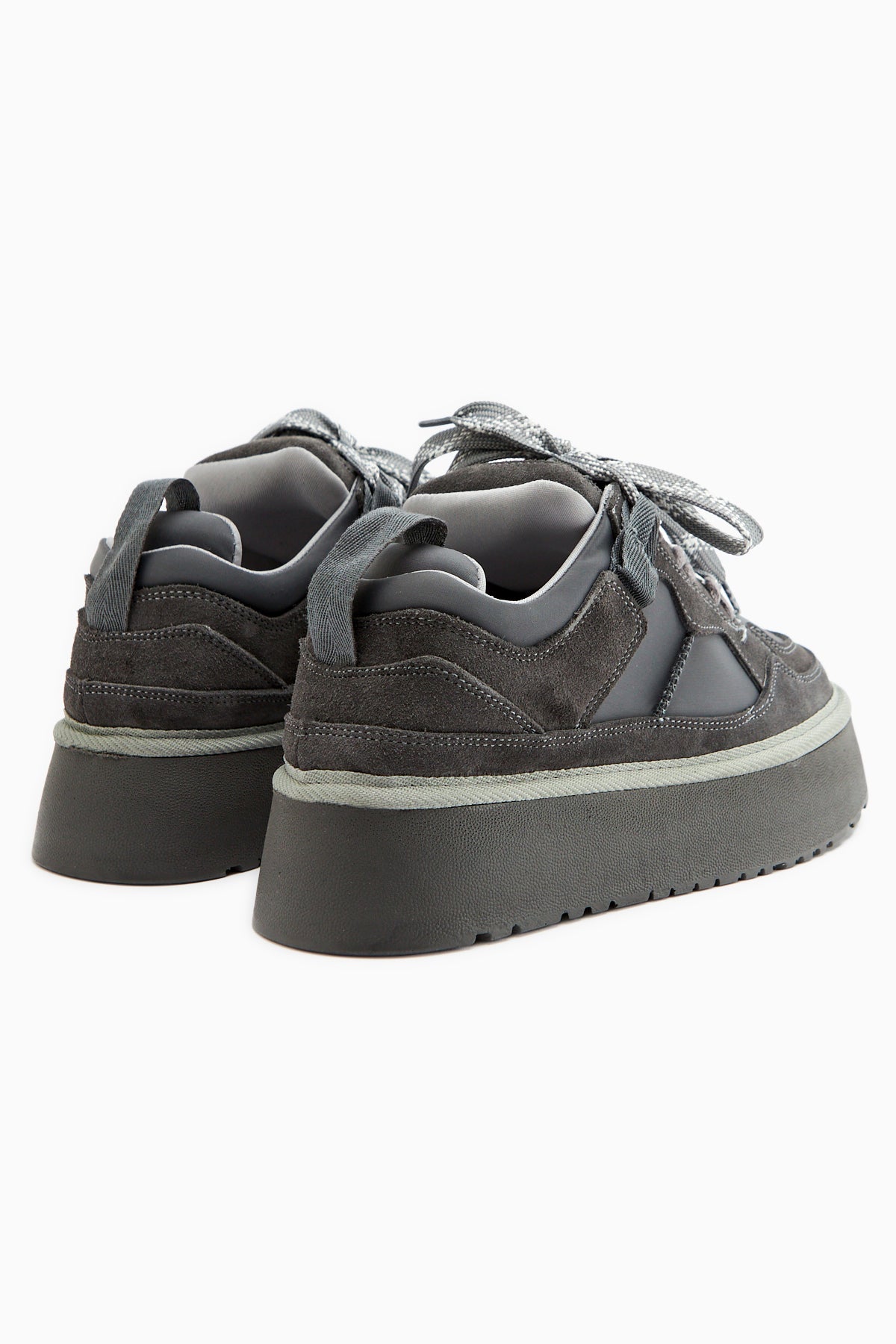 Rita – Gray Suede Thick-Sole Casual Sneaker (Women)