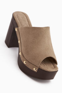 Gracia Vizon Suede Platform Heeled Women’s Slippers