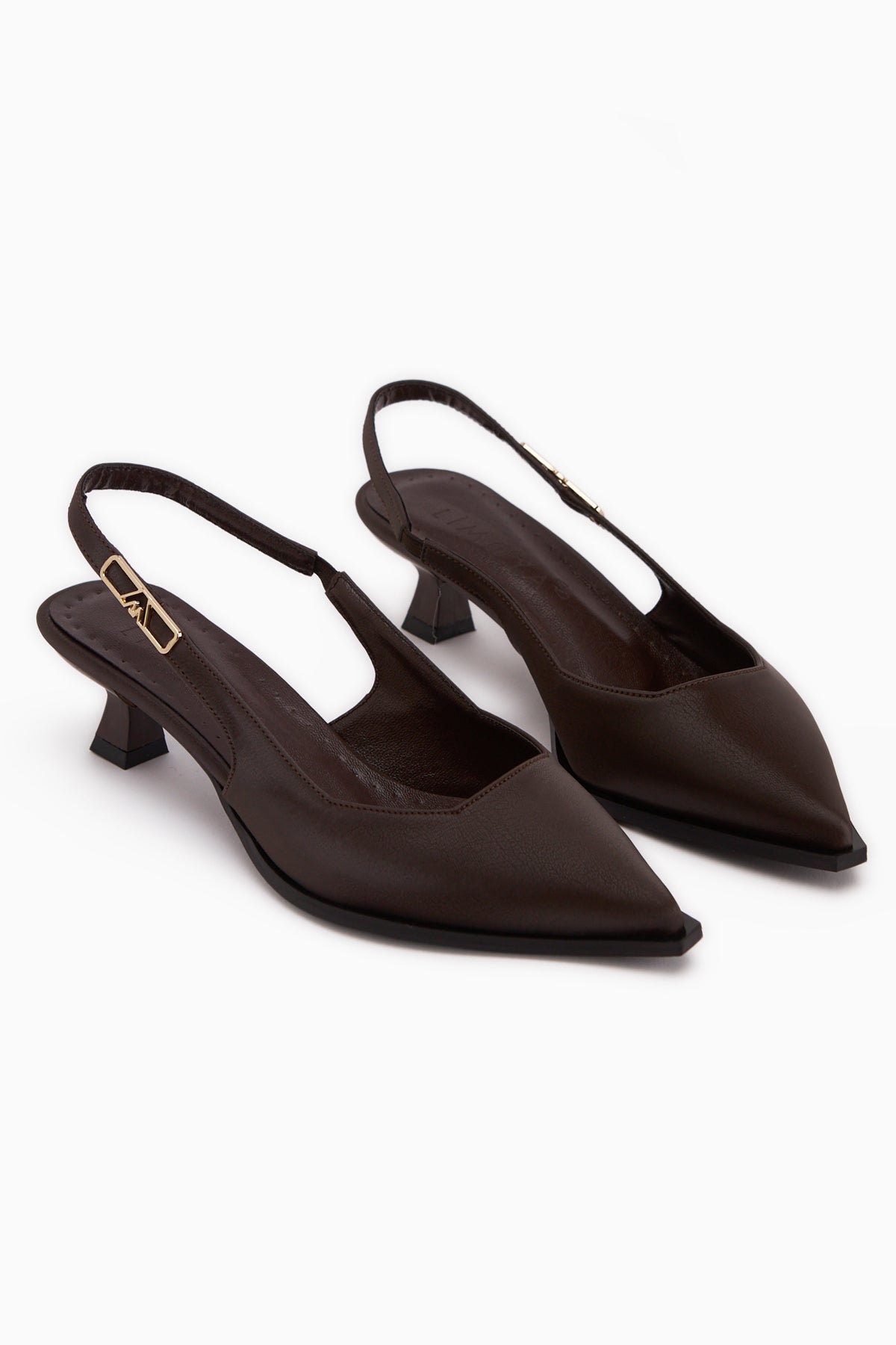 Gina Kahve Kısa Topuklu Kadın Ayakkabı