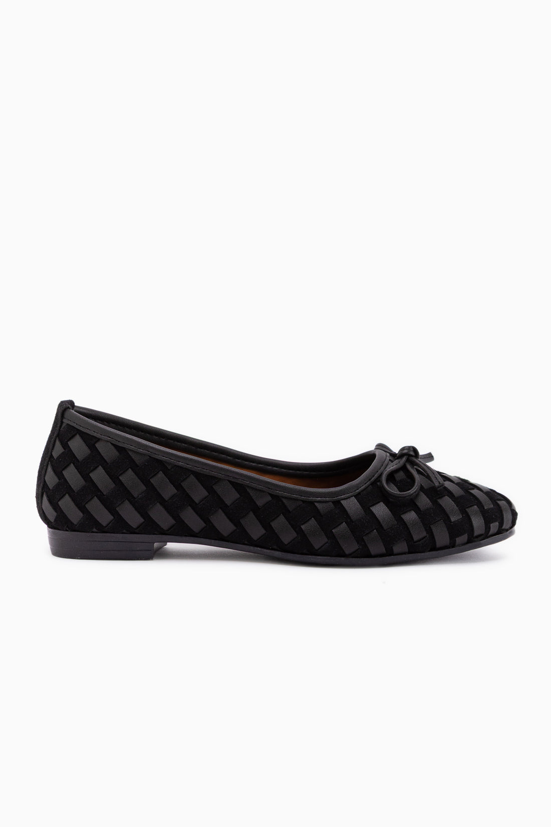 Amelia Black Suede Bow Women’s Ballet Flats